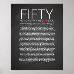 50 reasons why we love you wedding vow love you poster