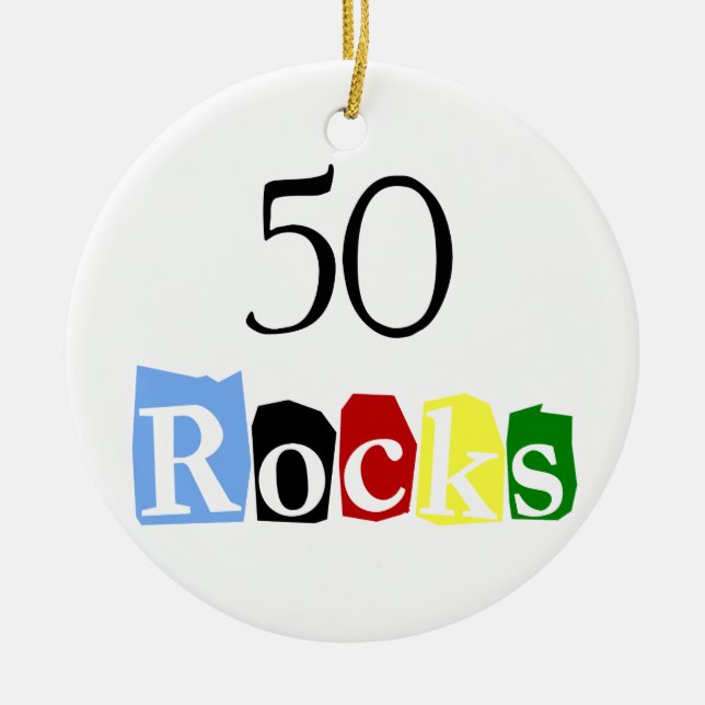 50 Rocks Ceramic Tree Decoration (Front)