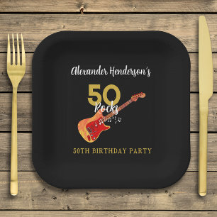 50 Rocks Cool 50th Birthday Party Paper Plate