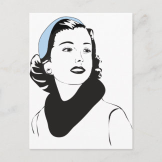 50"s Lady Postcard