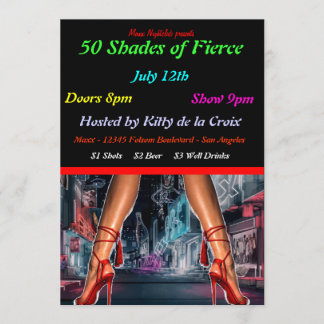 50 Shades of Fierce Event Invitations