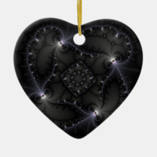 50 Shades Of Grey - Fractal Art Ceramic Tree Decoration