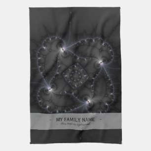 50 Shades Of Grey - Fractal Art Tea Towel
