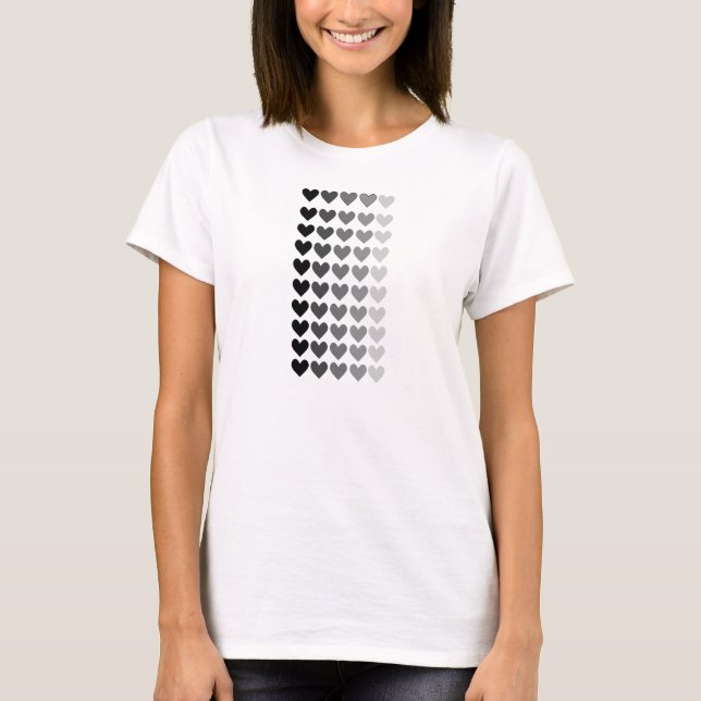 50 Shades Of Grey Heart Shapes T-Shirt (Front)