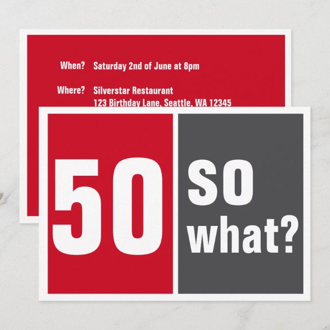50 So and? Invitation (Front/Back)