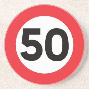 50 Speed Limit Traffic Signs for Nerd Geeks Coaster