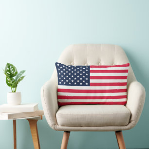 50-Star American Flag: Old Glory Stars and Stripes Lumbar Cushion
