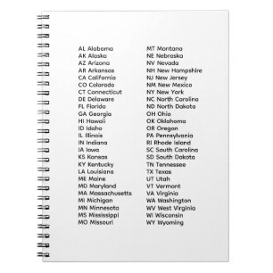 50 States List Spiral Photo Notebook