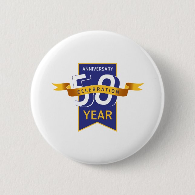 50 th anniversary 6 cm round badge (Front)