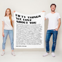 50 things we love about you template Birthday