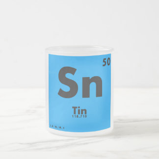 50 Tin | Periodic Table of Elements Frosted Glass Coffee Mug