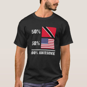 50 Trinidad & Tobago 50 Usa American Flag Pride  1 T-Shirt