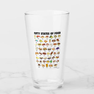 50 United States of Food USA Travel Foodie Glass