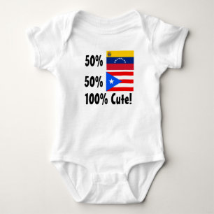 50% Venezuelan 50% Puerto Rican 100% Cute Baby Bodysuit
