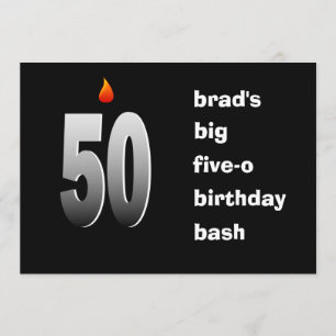 50 With Flame, Big Five-O Bash Invitation