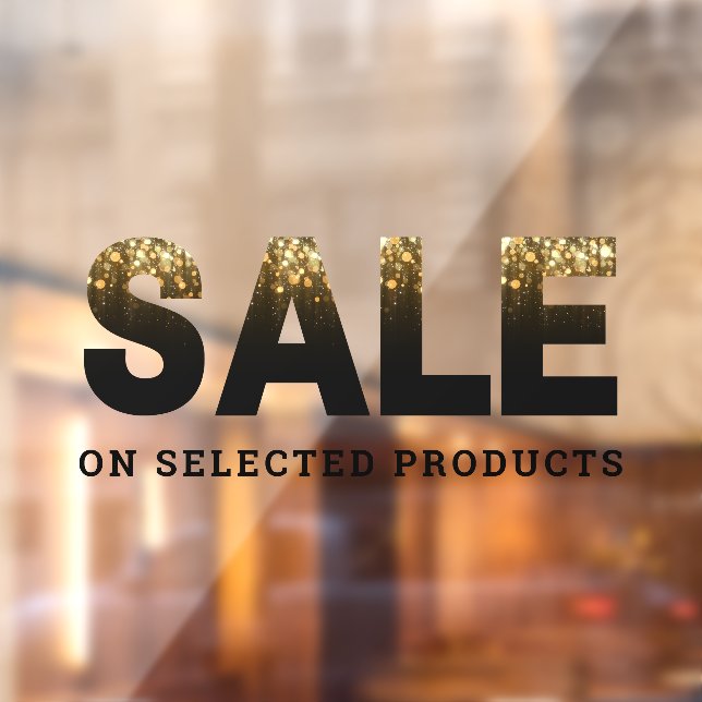 50"X30" Glam Black Gold Sale Word Business Door Window Cling (Sheet 2)