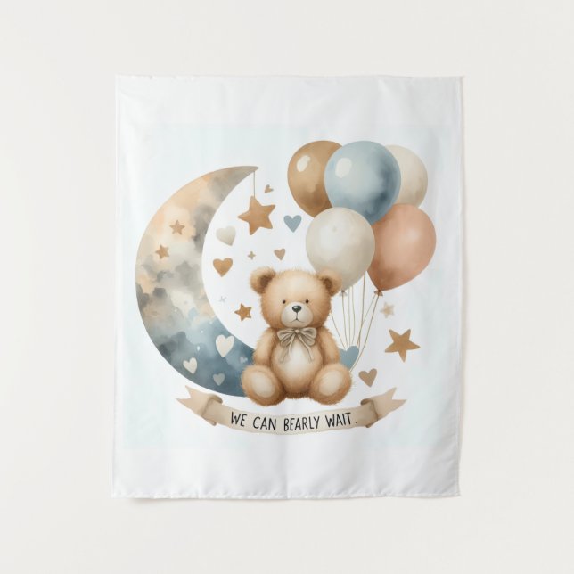 50" X 60" Tapestry Neutral Teddy Gender Reveal (Front)