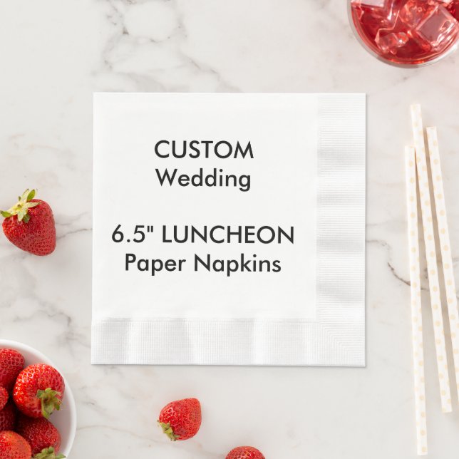 50 x Custom Coined LUNCHEON Wedding Paper Napkins (Insitu)