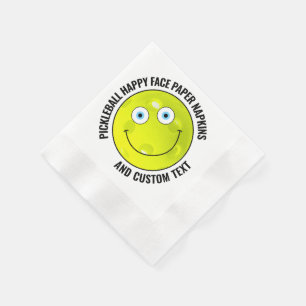 50 x Custom Pickleball Party BLUE EYES Happy Face Napkin