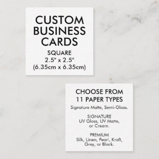 50 x SQUARE 2.5" (6.35 cm) Business Card