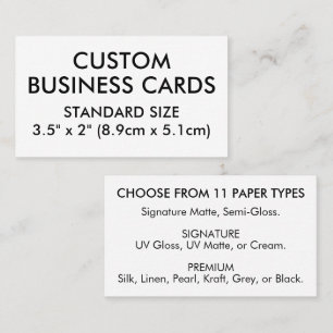 50 x STANDARD Size 3.5" x 2" Business Card