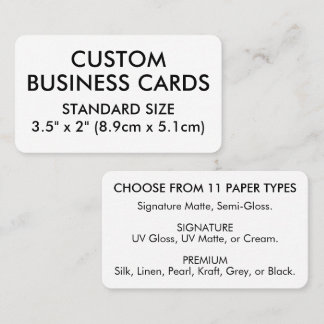 50 x STANDARD Size 3.5" x 2" with Rounded Edges Business Card
