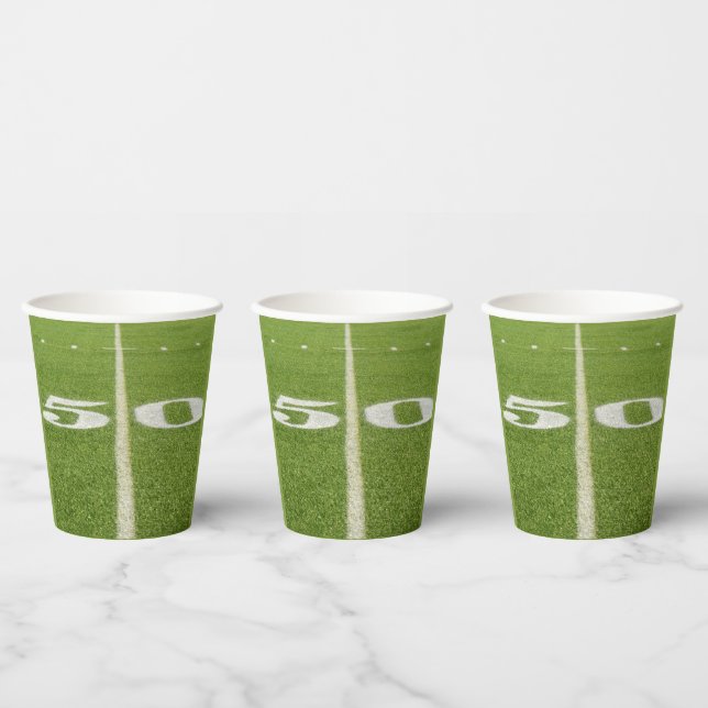 50 Yard Line Football Party Paper Cups (Multi)