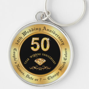 50 year Anniversary Gifts for Friends, 50th  Key Ring
