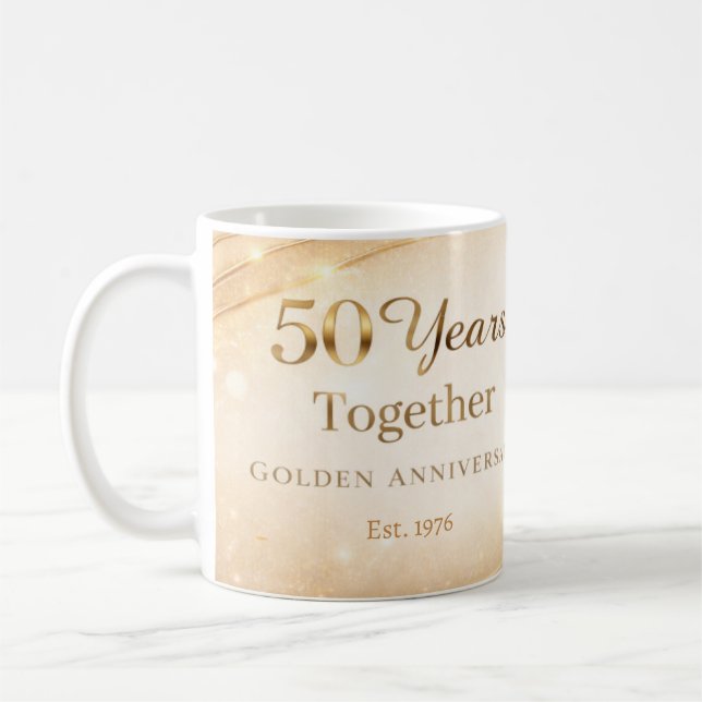 50 Year Anniversary Mug Golden Wedding Anniversary (Left)