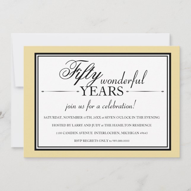 50 Year Anniversary Party Invitation (Front)