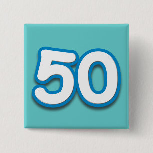 50 Year Birthday or Anniversary - Add Text 15 Cm Square Badge