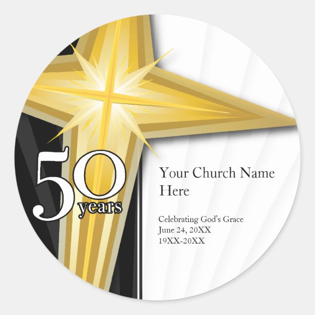 50 Year Church Anniversary Sticker (Front)
