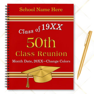 50 year Class Reunion Ideas, Customisable Deluxe  Notebook