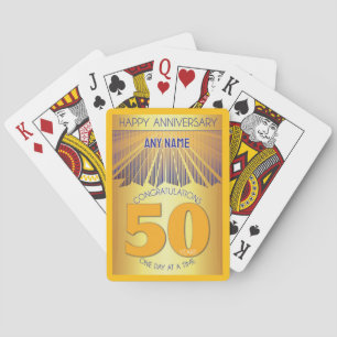 50 Year Golden Ray 12 Step CUSTOM NAME Playing Cards