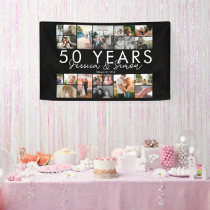 50 year golden wedding anniversary photo collage  banner