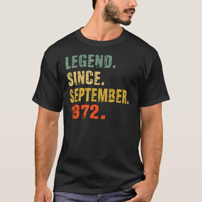50 Year Old 50th Birthday  Legend Since September  T-Shirt (Front)