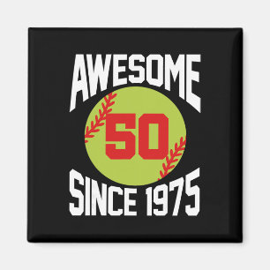 50 Year Old Awesome Since 1975 Softll 50th Birthda Magnet