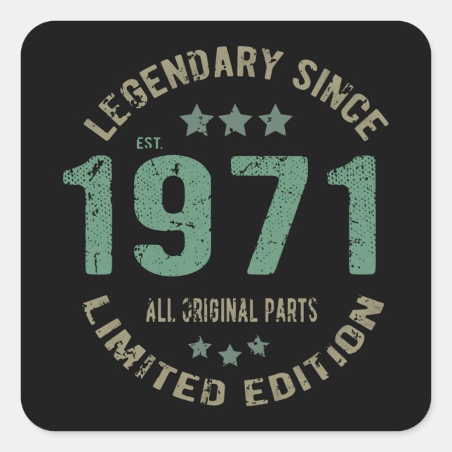 50 Year Old Bday Legend 50th Birthday Square Sticker (Front)