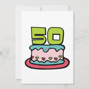 50 Year Old Birthday Cake Card