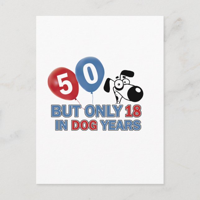 50 year old birthday design postcard (Front)