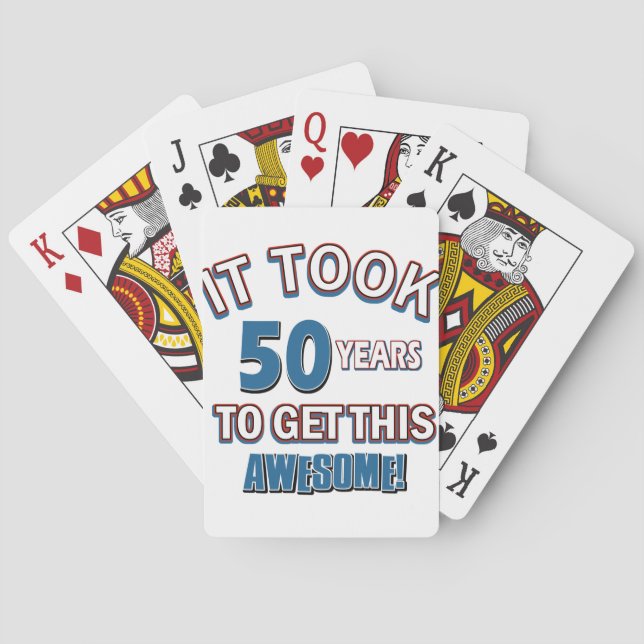 50 year old birthday designs playing cards (Back)