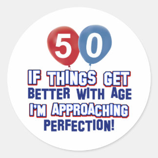 50 year old birthday gifts classic round sticker