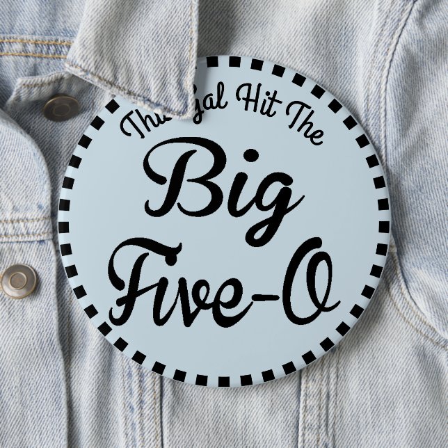 50 Year Old Birthday - Vintage Style 6 Cm Round Badge (In Situ)