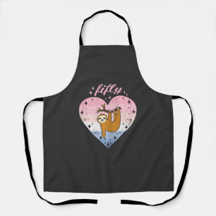 50 Year Old Cute Sloth Birthday Girl 50th B-day T- Apron