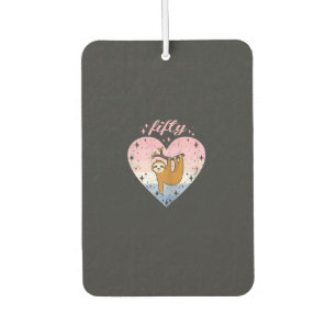 50 Year Old Cute Sloth Birthday Girl 50th B-day T- Car Air Freshener