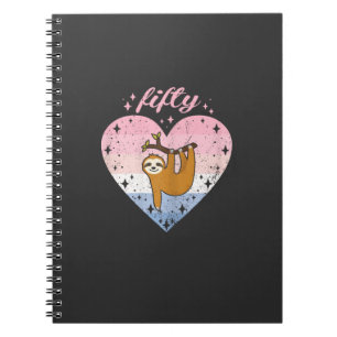 50 Year Old Cute Sloth Birthday Girl 50th B-day T- Notebook