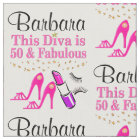 50 YEAR OLD DIVA PERSONALIZED FABRIC