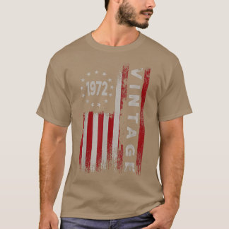 50 Year Old Gifts Vintage 1972 American Flag 50th  T-Shirt