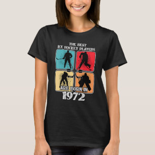 50 Year Old Ice Hockey Player 1972 50th Birthday V T-Shirt