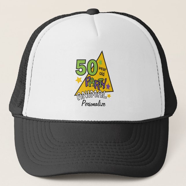 50 Year Old Party Animal | 50th Birthday Trucker Hat (Front)
